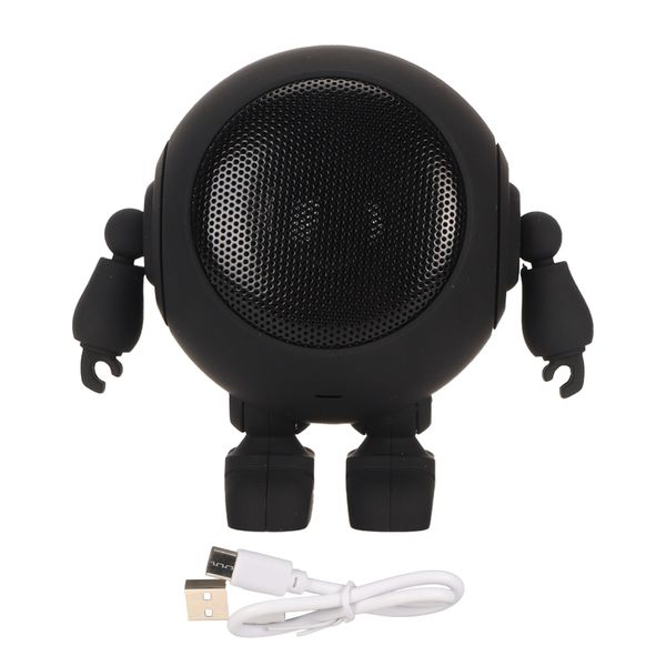 Portable Bluetooth Speaker Robot Shape Bluetooth 5.0 1000mAh Black