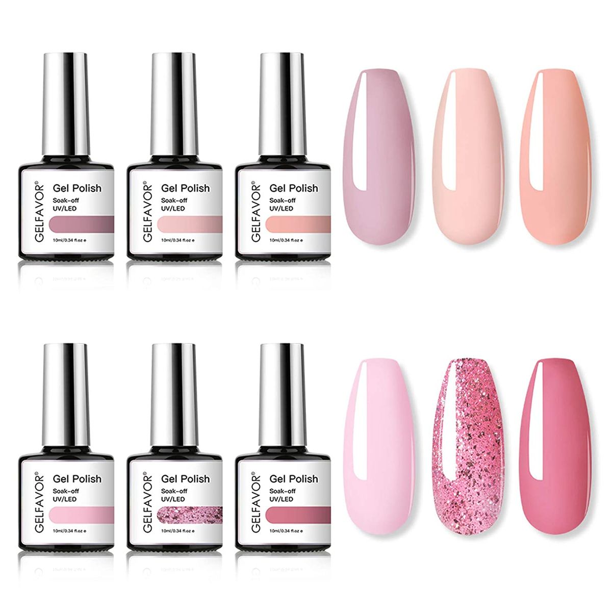 Gelfavour Gel Nail Polish Set 6 Colours - Shades of Pink | Buy Online ...