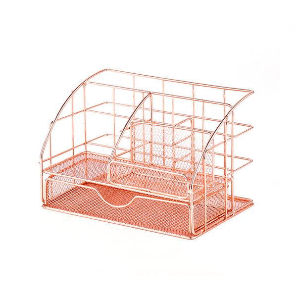 Multifunctional Iron Art Storage Basket Household Cosmetic Organizer