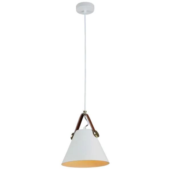 Light Small Leather And Iron Cone Metal Pendant Lighting