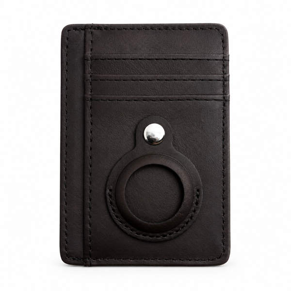 Genuine Leather Slim Wallet with Tracker Holder &amp; RFID Blocking