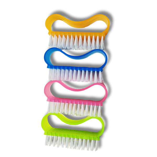 Assorted Handle Grip Nail Brush - Pack of 4