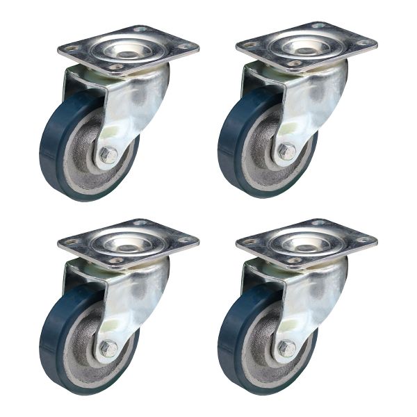 Polyurethane on Cast Iron Wheel Swivel Plate Castors 100mm