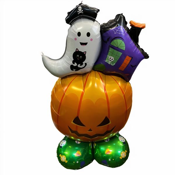 Large Halloween Foil Balloon - Scary Jack-o'-lantern Pumpkin (110cm x 62cm)