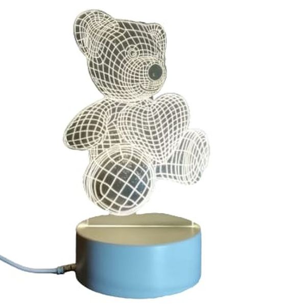 3D Illusion LED Night Light Kids Bedroom Novelty Light Teddy Bear Gift Star