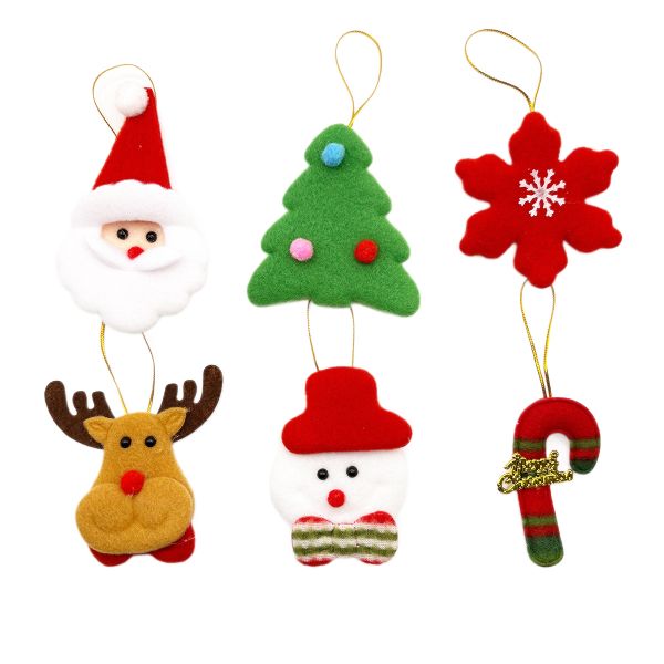 Christmas Tree Topper Set, Santa &amp; Snowman Hanging Ornaments