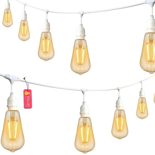 Stellar Lighting 20m Vintage Outdoor Festoon String Lights - 20 LED Bulbs
