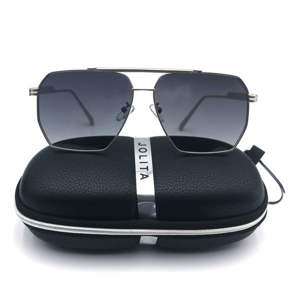 Jolita A714 Polarized Aviator Sunglasses for Men - Silver Metal Frame