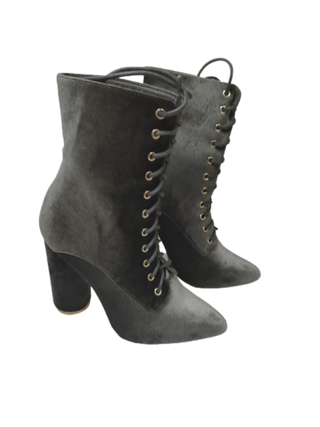 Keren - Velvet Looking Lace-Up Boots | Shop Today. Get it Tomorrow ...