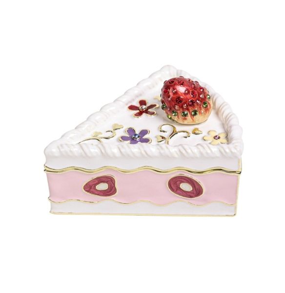 Enamel Color Cream Cheese Strawberry Cake Jewelry Storage Box