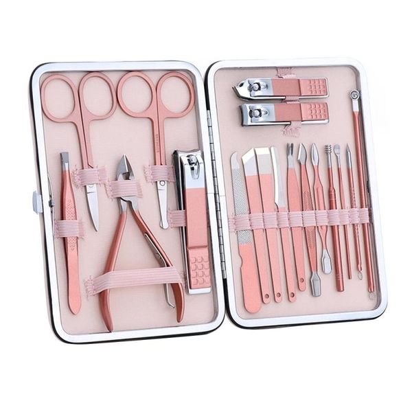 Pack Of 18 Pieces Manicure Set - Rose Gold
