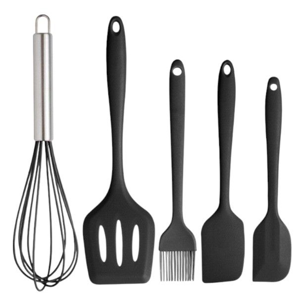 5-Piece Silicone Baking Utensil Set - Black