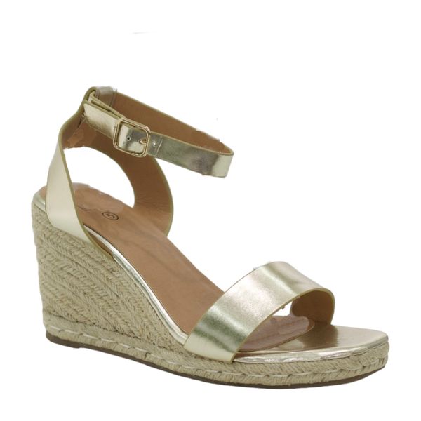 LaMara Paris Jacinta one band espadrille 9cm wedge heel sandals white