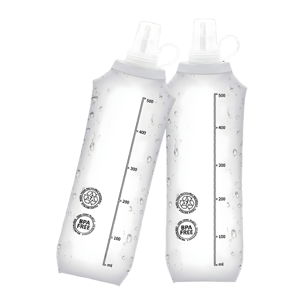 Arfast- 2PCS 500ml Soft Collapsible Sports Water Bottle Leakproof BPA-Free