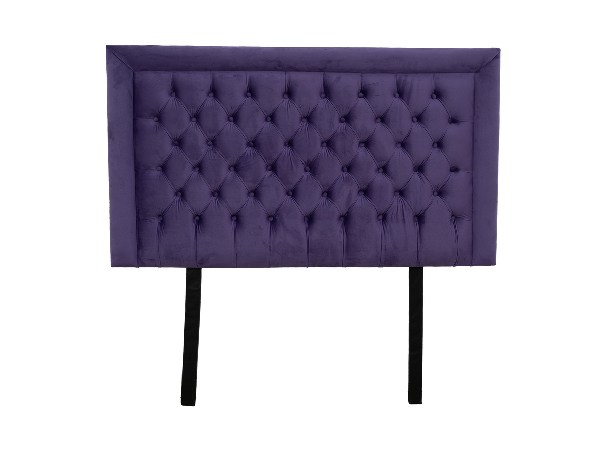 Nadine Headboard Double/Queen Purple Velvet Covered Buttons Shop