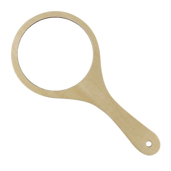 Wooden Round Handheld Mirror
