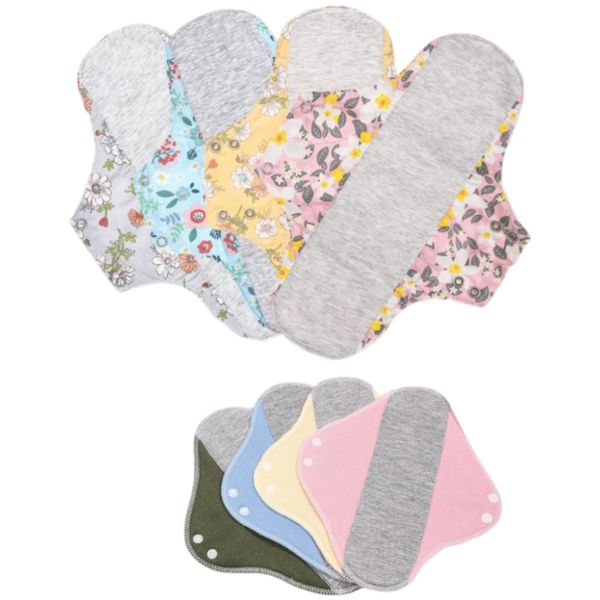 8-Piece Reusable Graphene Cotton Sanitary Pads - 23cm and 28cm
