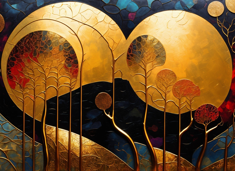Modern Canvas Wall Art Home Decor - Golden Peace