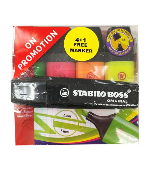 STABILO BOSS Neon Wallet 4's Plus Original Marker
