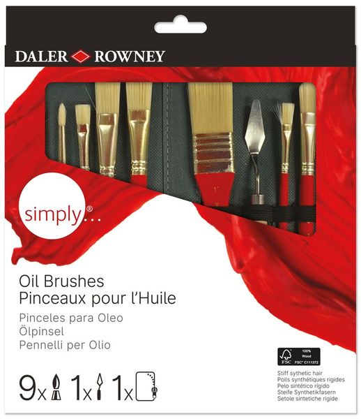 D-R Simply Brush Set Oil Sh Zip Case 10 Pc