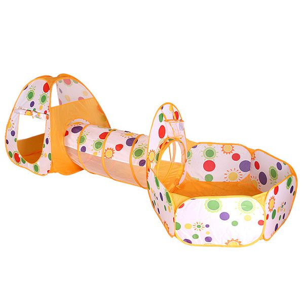 Set Of 3 Children Collapsible Indoor &amp; Outdoor Play-Tent With Crawling Tube