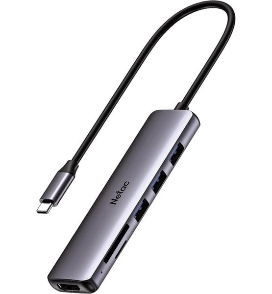 Netac WF14 5-In-1 USB Type-C Hub - Gray