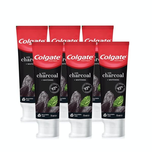 Colgate Fluoride Toothpaste with Charcoal &amp; Whitening - (6 x 75ml)