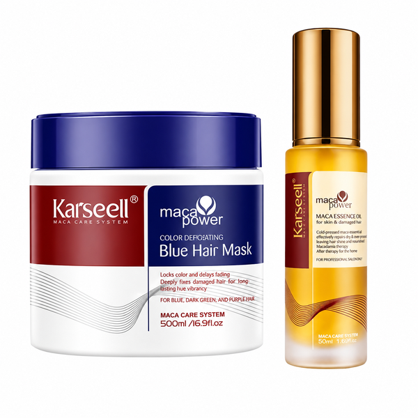 Karseell Maca Power Blue Hair Mask &amp; Maca Essence Oil Set