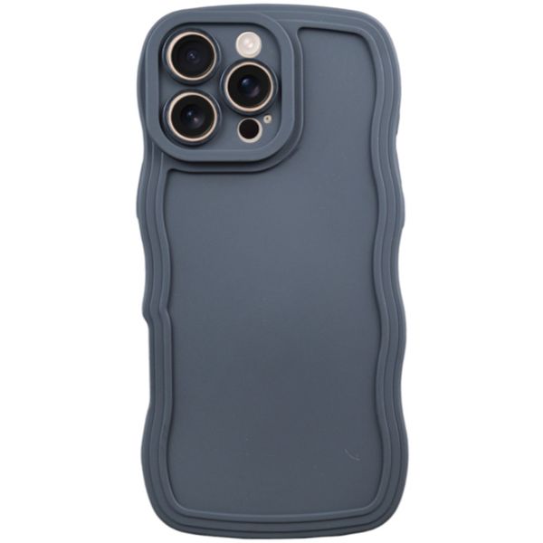 Black Wavy Edged Phone Case Compatible With iPhone 16 Pro Max - Black