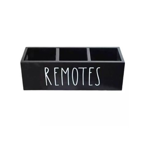 Killer Deals Black Wooden Farmhouse Remote Control Holder Storage Organizer Image
