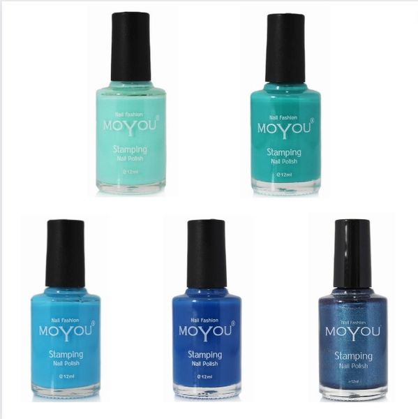 Shades of Blue Moyou Nail Polish - Pack of 5