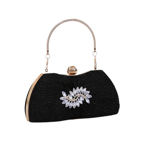 Fashion Rhinestone Pleated Evening Bag Women's Handbag