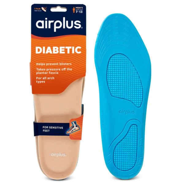 Airplus Air Diabetic Men's Insoles for Sensitive Feet - (Size: 7-13)
