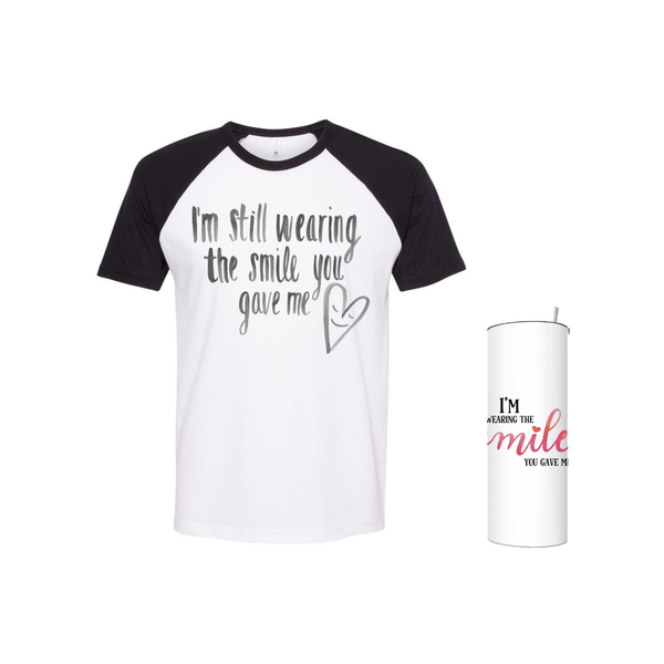 Valentines' Matching Ladies T-shirt &amp; Tumbler-I'm Wearing the Smile