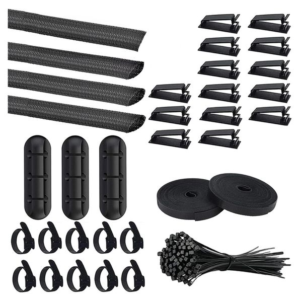 Tool DIY Multi Use Computer Cable Management Clips Jumbo Set of 126pcs