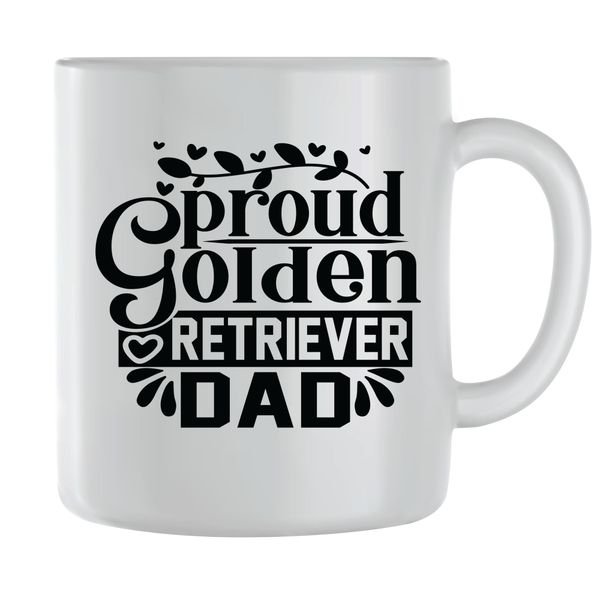 Proud GR Dad Coffee Mugs for Men Women Golden Retriever Graphic Cups 109