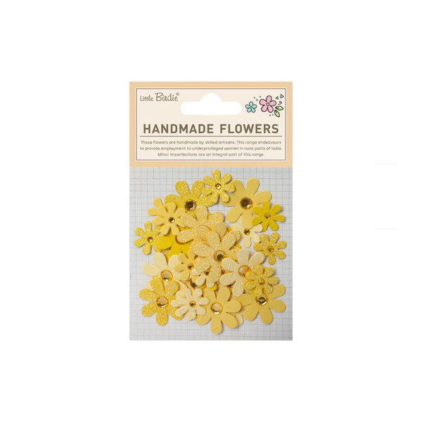Handmade Flowers Sparkle Florettes - Sunshine 30pc