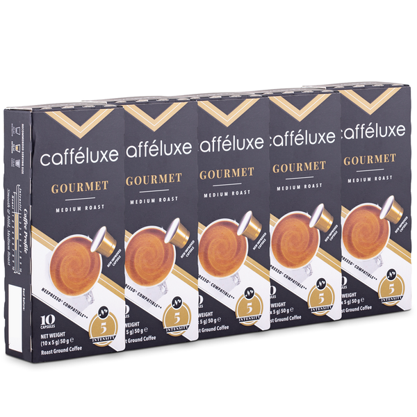 Caffeluxe Nespresso Compatible Gourmet Roast Coffee Capsules | 50 Pack