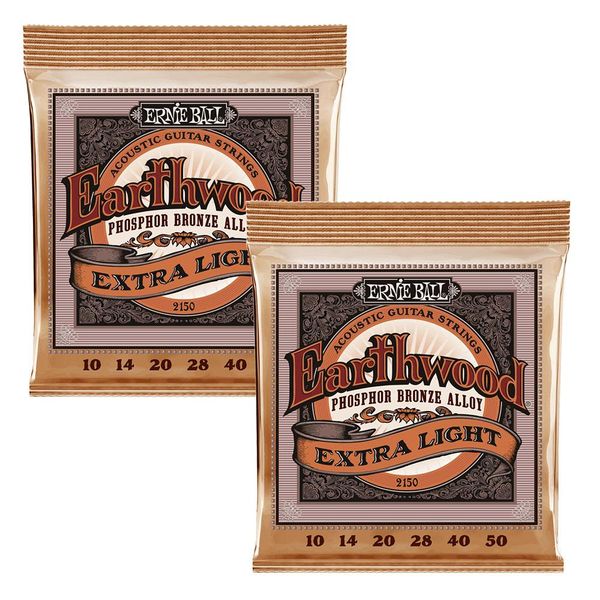 Ernie Ball Phosphor Bronze Extra Light Acoustic Guitar Strings - Pack of 2