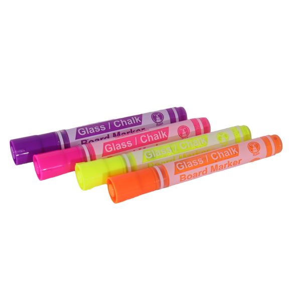 Glass/Chalkboard Markers Pouch 4 (Pink, Purple, Orange, Yellow) Pack of 2