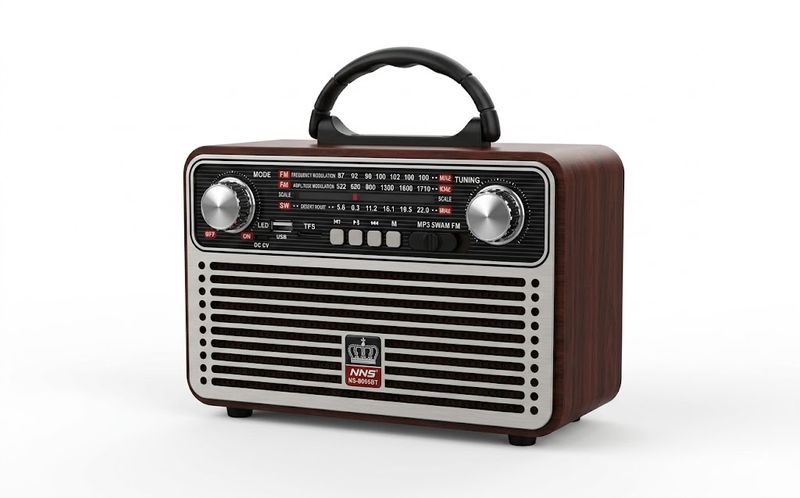 Radio Multi FunctionVinTage Style Rechargeable Blue Tooth, Usb, TF, 3 Band