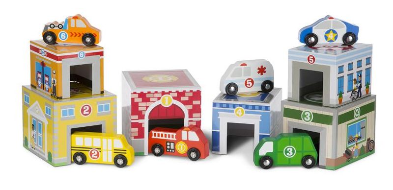 Melissa &amp; Doug Nesting &amp; Sorting Buildings &amp; Vehicles