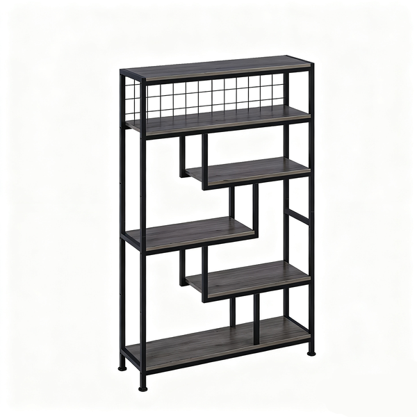 A modern 6-tier open bookshelf, 200 cm in height