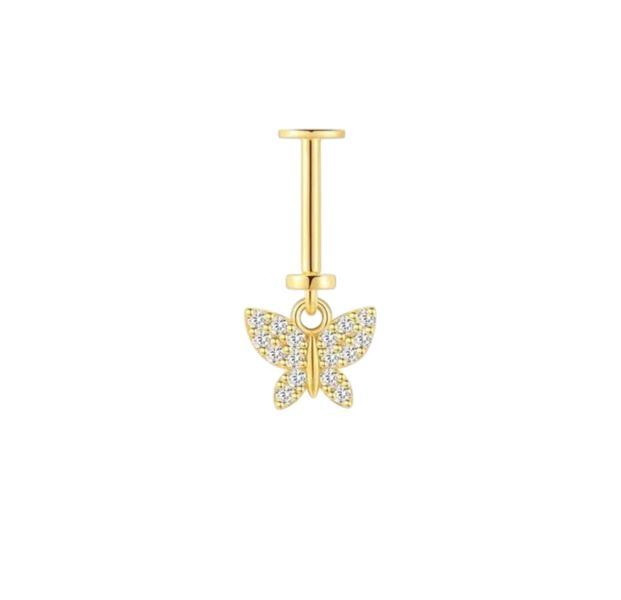 Luxury Butterfly Sterling Silver Hidden Helix Piercing Jewelry