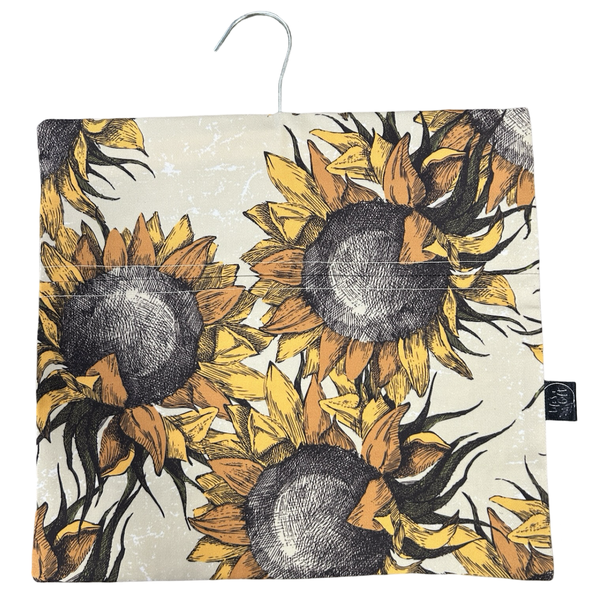 Laudry Peg Bag - Big Dried Sunflowers on Beige