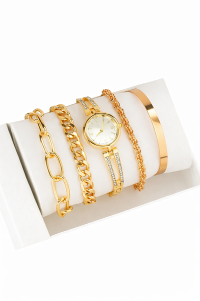 Women's Watch Set, Minimalist Low-Key Design Exuding Elegance,