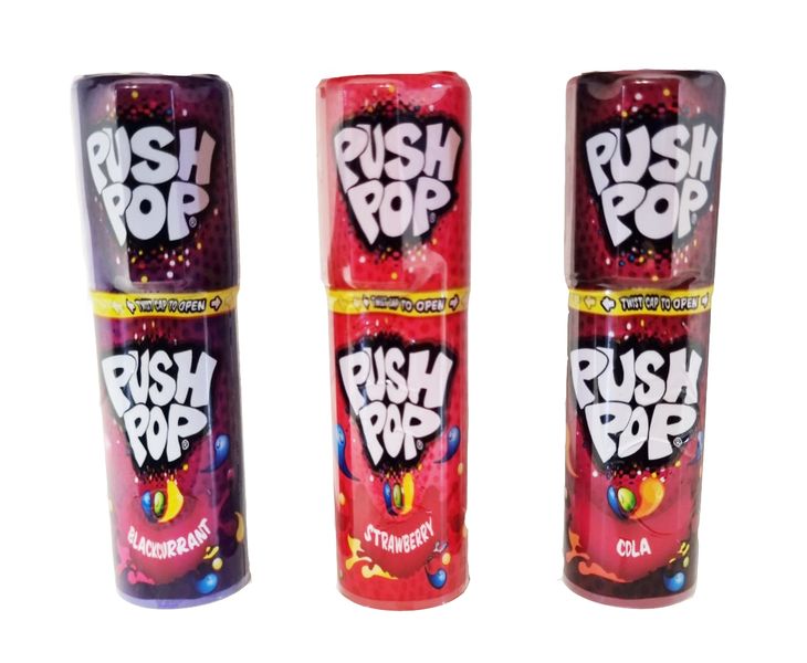 Bazooka Push Pop Strawberry 15g 3-Pack