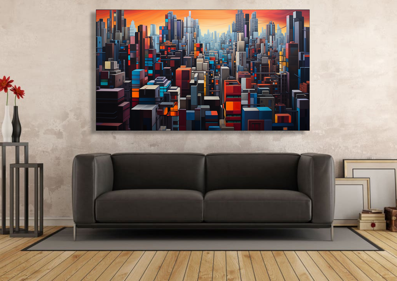 Canvas Wall Art - Urban Symphony Abstract - HC1174