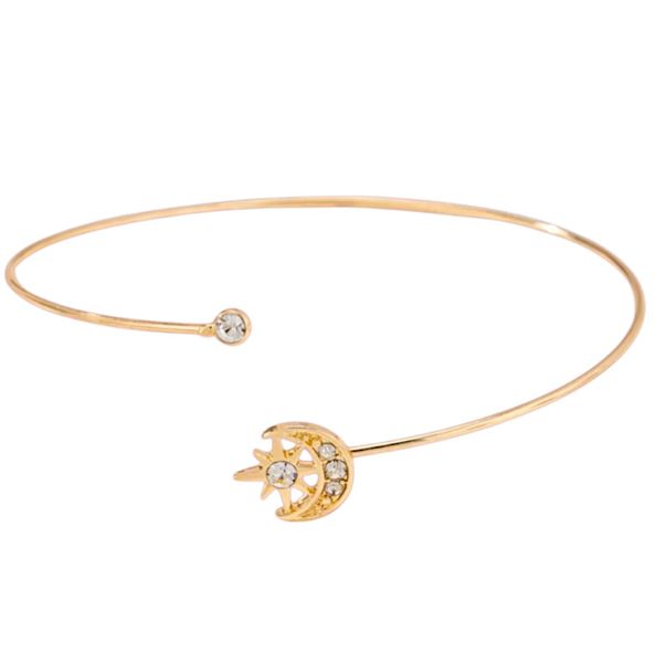 Crescent Moon Diamond Arm Cuff