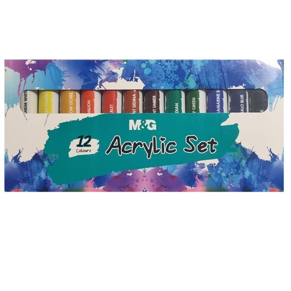 M&amp;G Acrylic Paint 12 ml - 12 Colours